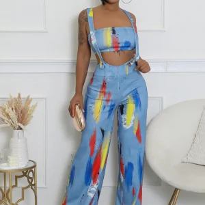 Ensemble salopette bas large