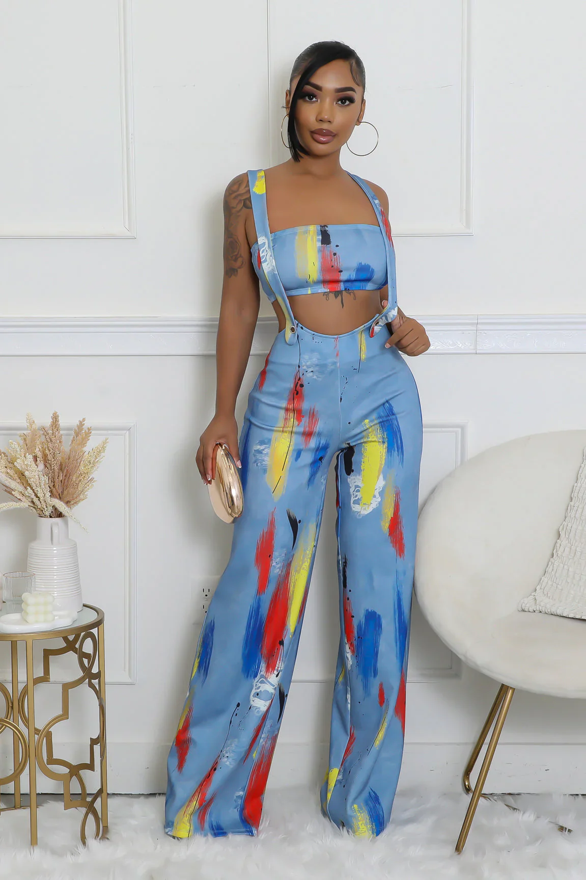 Ensemble salopette bas large