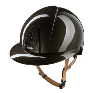 Casque d’équitation KEP Smart Nova Metal Polish – Visière Polo & Jugulaire Beige