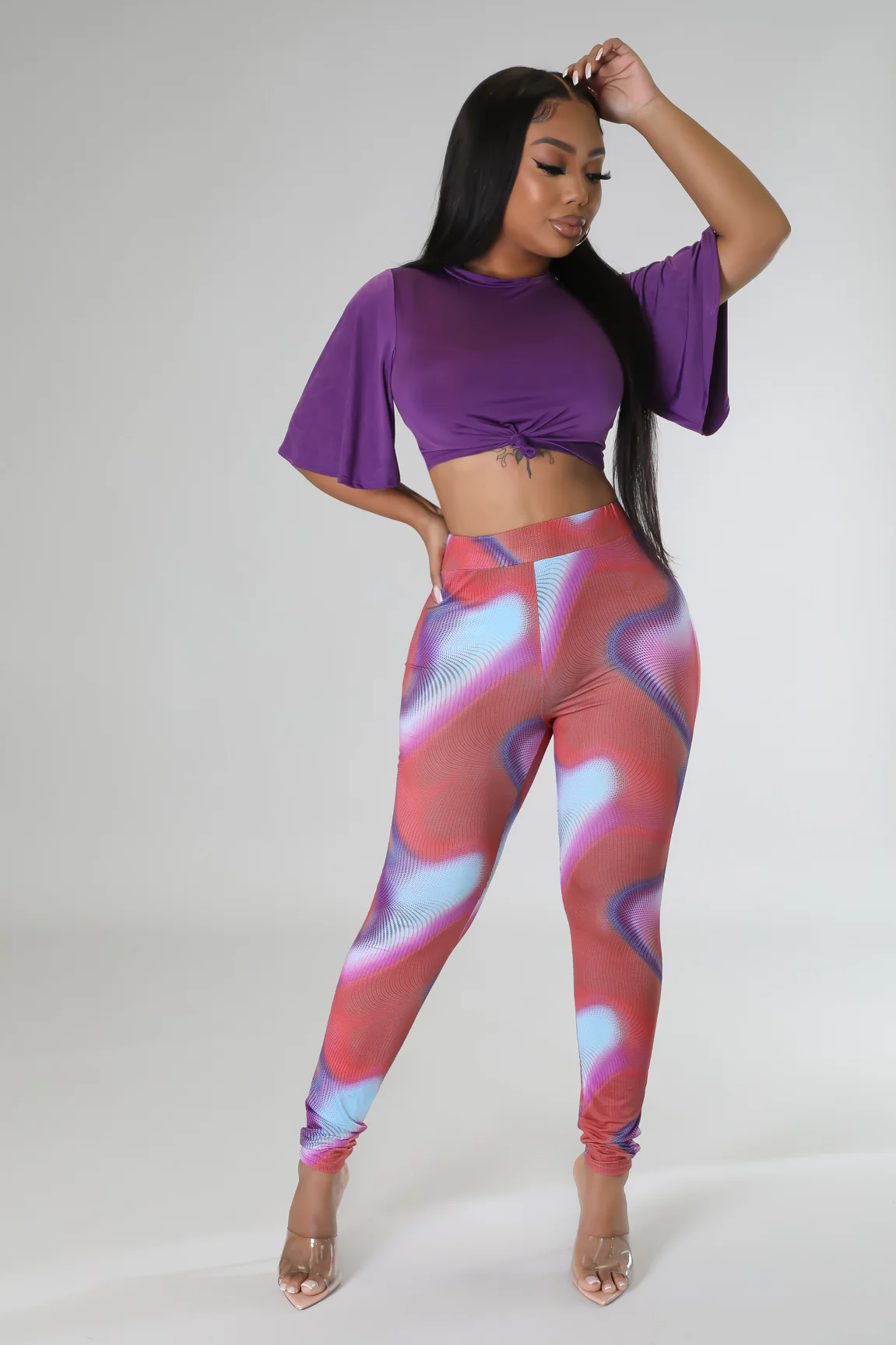Nova ensemble legging top violet