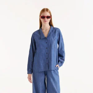 COMPANIA - CHEMISE CHAMBRAY - 51C40013 - BLEU