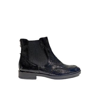 Bottes d’automne Softwaves en cuir verni noir.