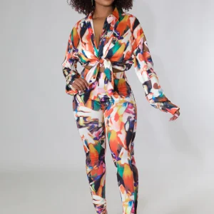 Ensemble Breya  legging chemise multicolore