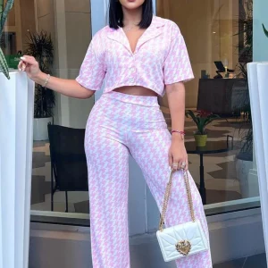 Ensemble Karoline Pantalon et chemise courte pink