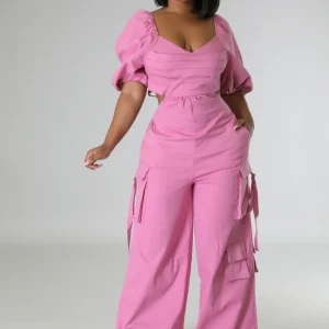 Combinaison semi-stretch col V à manche courte