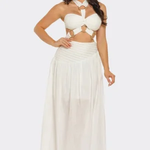 Petite robe longue décontractée à dos nu