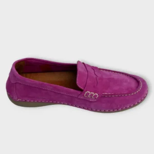 DISPONIBLE EN LIGNE SEULEMENT - TYCHE - MOCASSINS - #56 - MAVIS - FUSHIA SUEDE