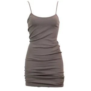 C’EST MOI – ROBE DOS CROISÉ EN BAMBOU COTELÉ – RIB TANK DRESS - MOCHA