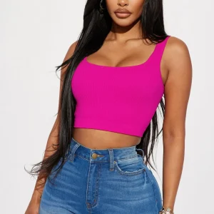 Débardeur côtelé basic Crop top