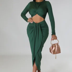 TATIRA Robe longue Ruché fente devant sexy