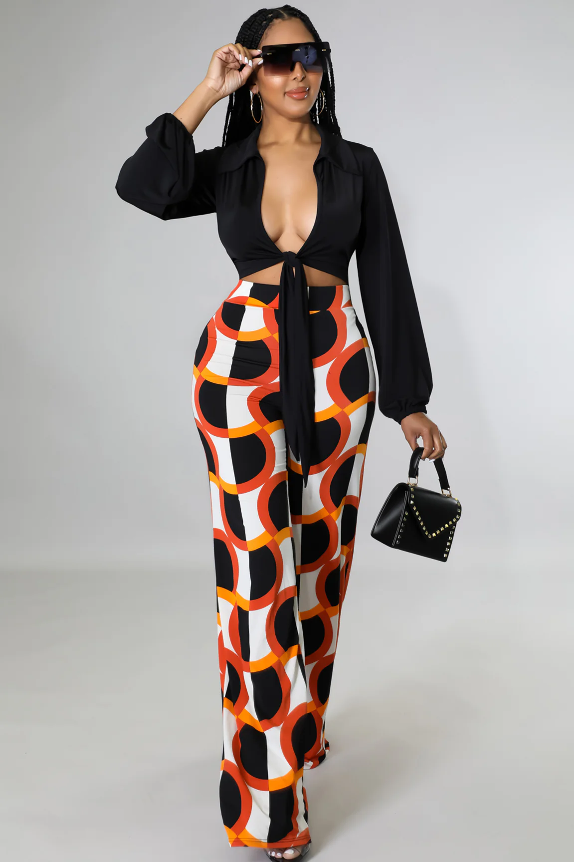 Ensemble top pantalon large multicolore – Image 2