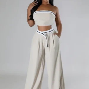 Ensemble non extensible taille haute avec top bustier