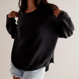 CHANDAIL ML - TOTAL ECLIPSE TEE - FREE PEOPLE - OB2128723-0010 - NOIR