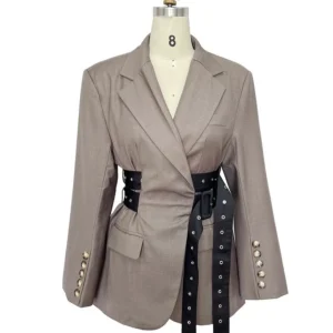 Blazer long avec ceinture