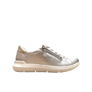 Chaussures Milano en cuir argent.