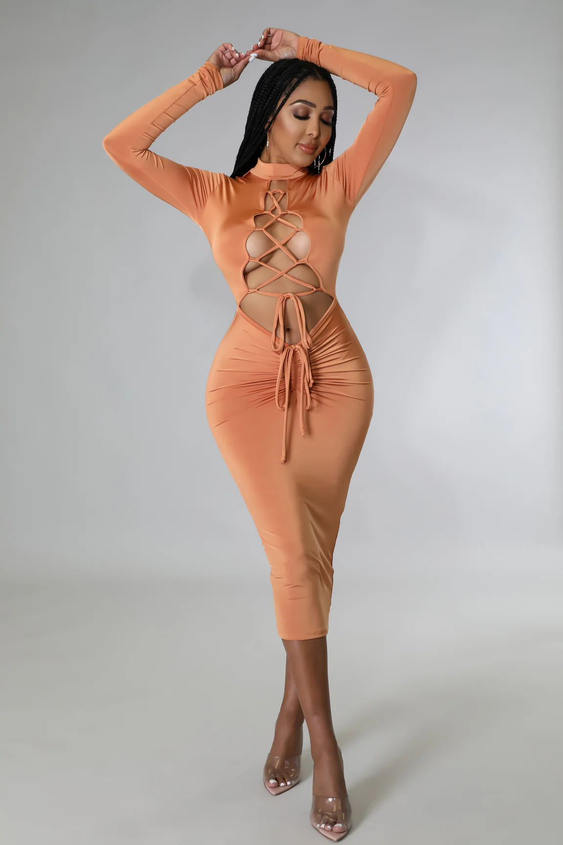 Robe-longue à lacet ruché – Image 9