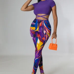 Ensemble legging top Purple