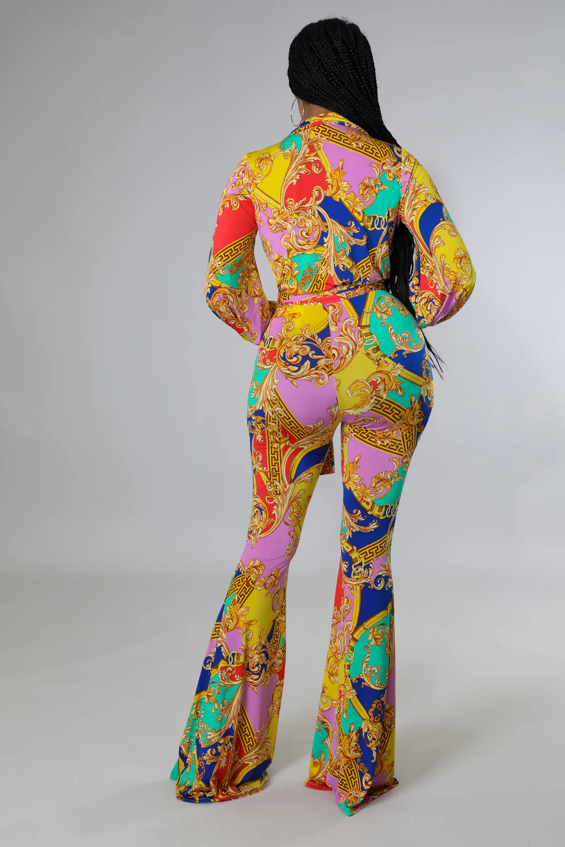 Fancy ensemble pantalon bodysuit imprimé – Image 4