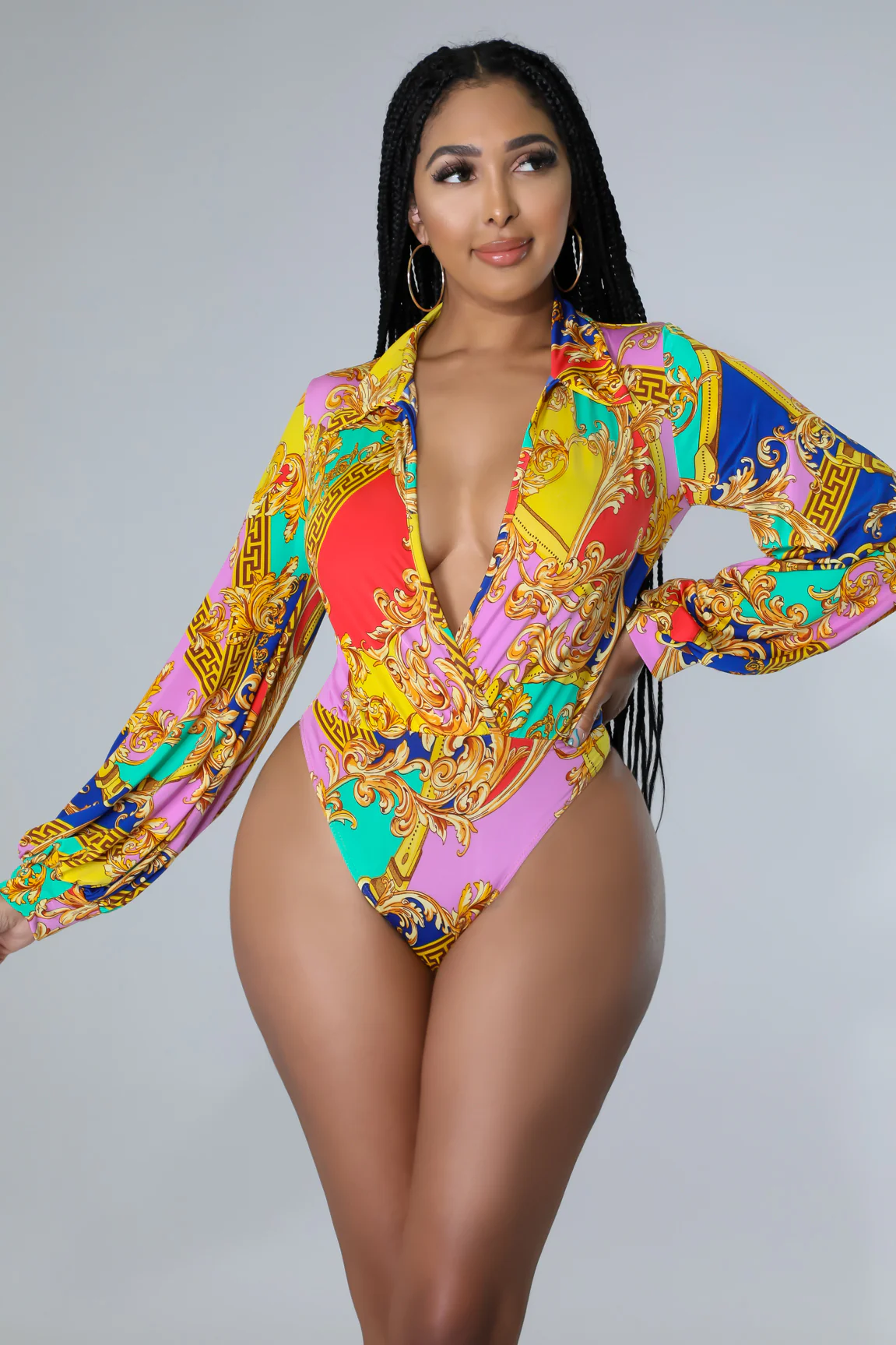 Fancy ensemble pantalon bodysuit imprimé – Image 5