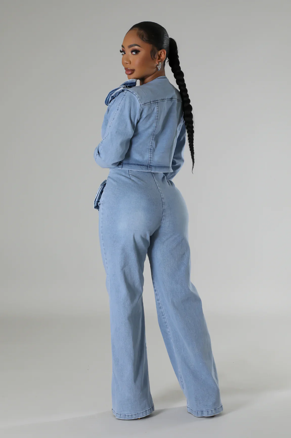 Ensemble jean pantalon non extensible et veste à manche longue – Image 6