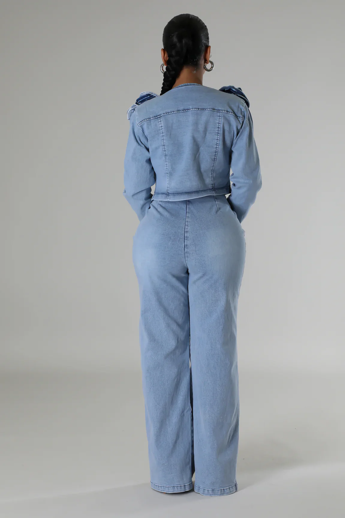 Ensemble jean pantalon non extensible et veste à manche longue – Image 7