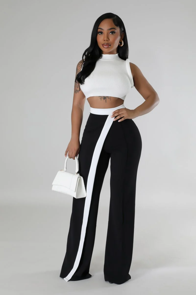 Pantalon extensible taille haute avec ceinture élastique – Image 5