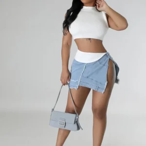 Top extensible col montant sans manche