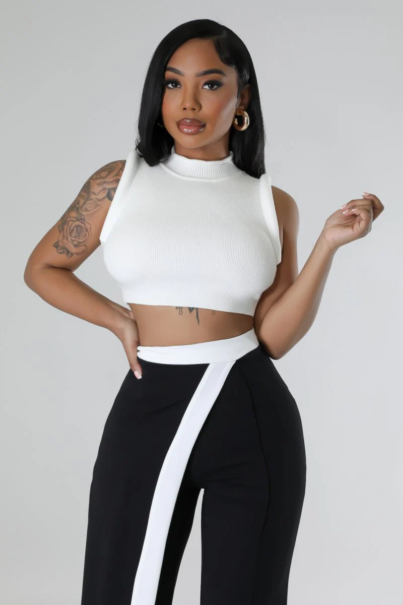 Top extensible col montant sans manche – Image 2