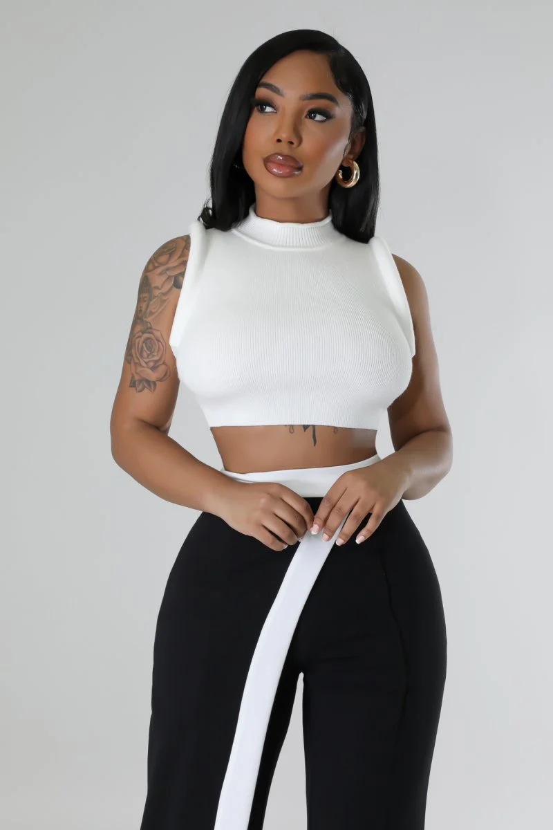 Top extensible col montant sans manche – Image 3