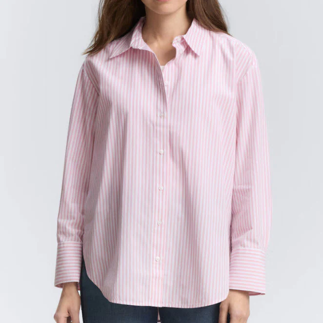 CHEMISIER AMPLE EN POPLIN - TOM TAILOR - L1048319-38654 - RAYÉ ROSE – Image 3