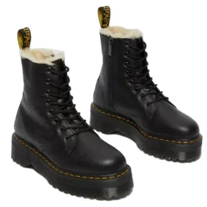 DR MARTENS - JADON CUIR FAUX FUR PLATFORM - R25637001 (#125) - NOIR