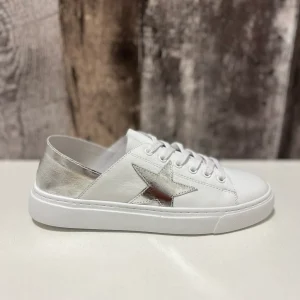 MOLLINI - SNEAKER CUIR - HOLIDAY- (#5) M011948WOD-LE - BLANC / SILVER