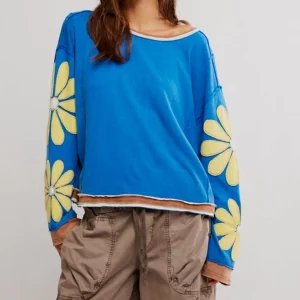 CHANDAIL YOURE A STAR TEE FREE PEOPLE OB1874184-4405 COMBO BLEU