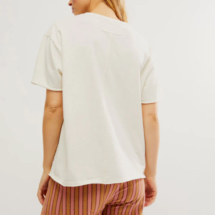 CHANDAIL FEMME FREE PEOPLE SUNSHINE SMILES TEE OB1896771-1106 IVORY – Image 2
