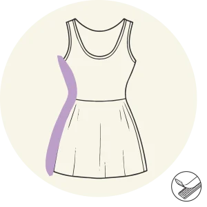 Robe courte (en dessus du genou) - Ouverture sur le côté - Débardeur