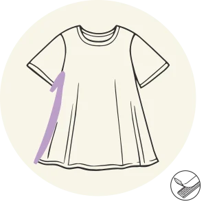 Robe courte (en dessus du genou) - Ouverture sur le côté - Manches courtes