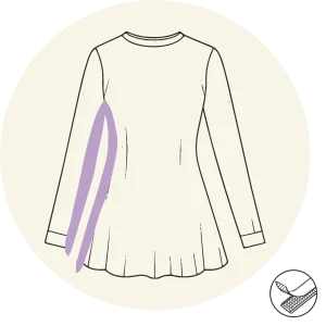 Robe courte (en dessus du genou) - Ouverture sur le côté - Manches longues