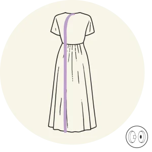 Robe longue (en dessous du genou) - Ouverture dans le dos - Courbe