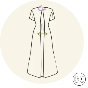 Robe longue (en dessous du genou) - Ouverture façon blouse d'hôpital