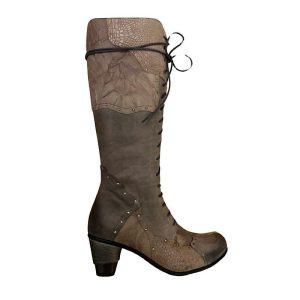 Bottes Dkode en cuir, multiples tons de gris.