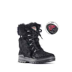 Bottes Olang Fiore en fourrure noire.