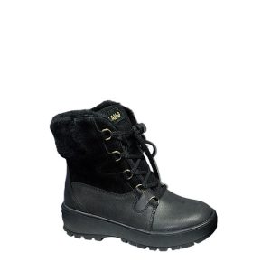 Bottes Olang Pomona en cuir noir imperméable.