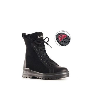 Bottes Olang Zaide en suède et cuir noir.