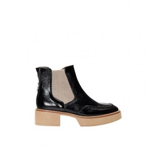 Bottes d’automne Softwaves en cuir verni noir.