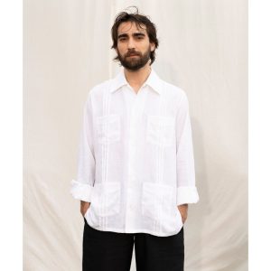 CUBANA – CHEMISE CUBAINE EN LIN BLANCHE