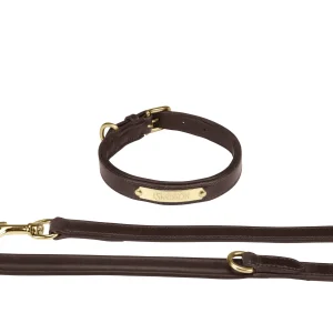 Collier et laisse en cuir souple Eskadron