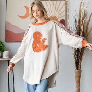 HAUT À MANCHES LONGUES EN PATCHWORK ROCK AND ROLL LSS0282_5