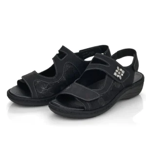 REMONTE - SANDALE 3 VELCROS - D7647-01 (#43) - NOIR